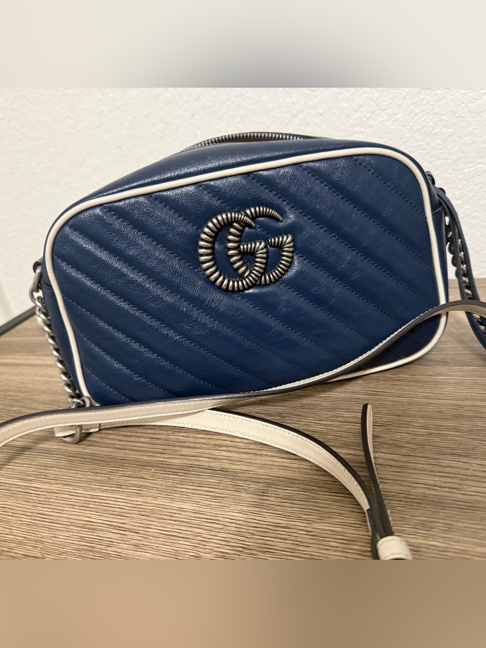 Gucci Double G Marmont Small, Navy Blue